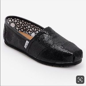 Sparkly black TOMS